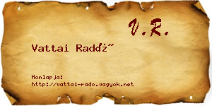 Vattai Radó névjegykártya